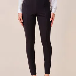 AND Women Slim Fit Pleated Trousers-76