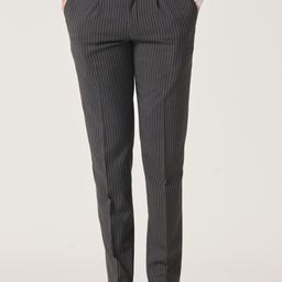 MR BUTTON Men Striped Mid Rise Plain Slim Fit Pleated Trousers-image-14