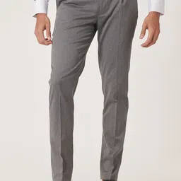 MR BUTTON Men Slim Fit Mid-Rise Formal Trousers-image-95