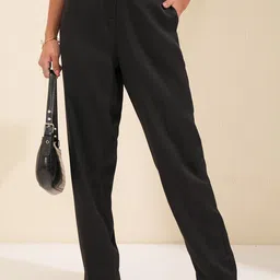 CHIC BY TOKYO TALKIES Women Flared Mid Rise Regular Fit Parallel Trousers-picture-46