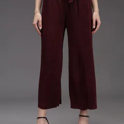 BAESD Women Relaxed Parallel Trousers With Belt-image-71