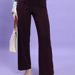 CHIC BY TOKYO TALKIES Women Flared Fit High-Rise Parallel Trousers-picture-48