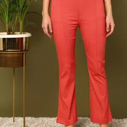 mokshi Women Mid-Rise Pleated Bootcut Trousers-image-56
