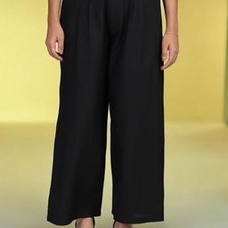 FITHUB Women Straight Fit High-Rise Pleated Trousers-image-102
