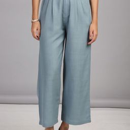 FITHUB Women Straight Fit High-Rise Pleated Trousers-picture-18