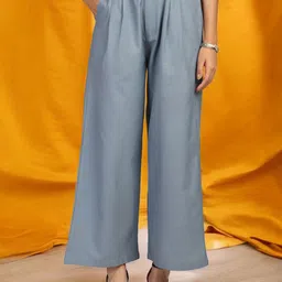 FITHUB Women Straight Fit High-Rise Pleated Trousers-image-75