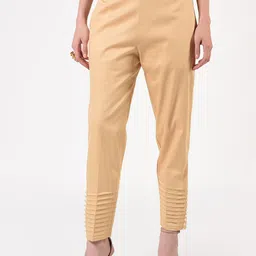FLOREOS Women Embellished Relaxed Easy Wash Pleated Trousers-picture-30