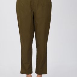 SPARSA Women Mid-Rise Easy Wash Pure Cotton Pleated Trousers-11