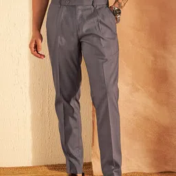 DENNISON Men Smart Tapered Fit Easy Wash Pleated Trousers-image-0