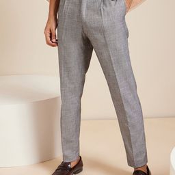 DENNISON Men Smart Tapered Fit Easy Wash Pleated Formal Trousers-image-79