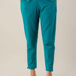 Kohsh Women Pure Cotton Pleated Cigarette Trousers-image-99