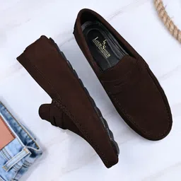 LOUIS STITCH Men Classic Handmade Suede Driving Loafers-picture-47