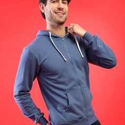 Campus Sutra Men Blue Hooded Sweatshirt-image-59