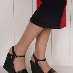 Get Glamr Open Toe Wedge Heels-2