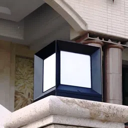 Lyse Decor Black & White Textured Cube Shape Outdoor Lamp-13