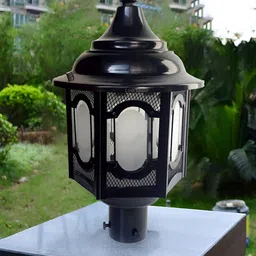 Lyse Decor Black & White Textured Outdoor Pillar Lamp-31