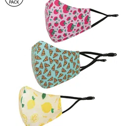 Tossido Kids Pack Of 3 Printed 3-Ply Reusable Cotton Cloth Mask-18