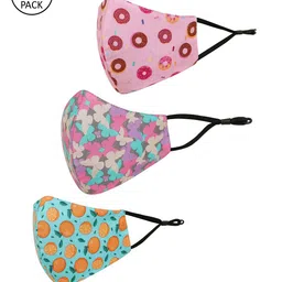 Tossido Kids Pack Of 3 Printed 3-Ply Pure Cotton Reusable Cloth Masks-7