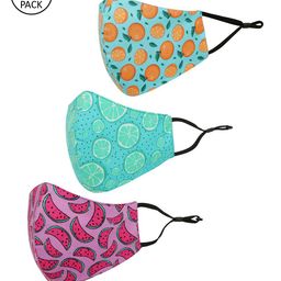 Tossido Kids Pack Of 3 Printed Pure Cotton 3-Ply Reusable Outdoor Cloth Masks-11