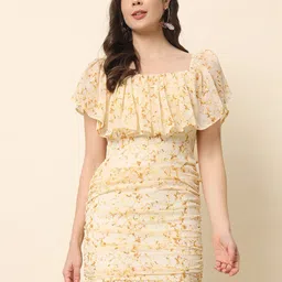 Trend Arrest Floral Print Off-Shoulder Bodycon Dress-87