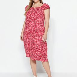 Trendyol Floral Printed Cap Sleeves A-Line Dress-image-96