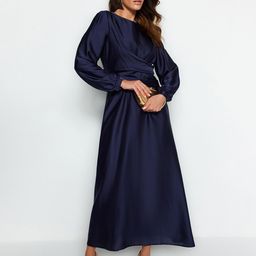 Trendyol Round Neck Puff Sleeves Maxi Dress-image-98