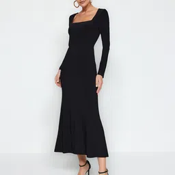 Trendyol Square Neck A-Line Dress-image-23