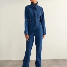 Trendyol Mock Collar Cotton Basic Jumpsuit-42