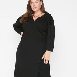 Trendyol Plus Size Wrap Knee Length Dress-picture-8
