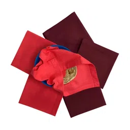 FOVEROS Red & Maroon 6 Pieces Cotton Table Napkins-image-65