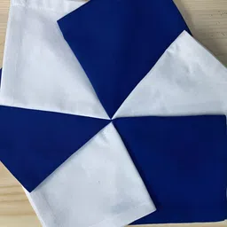 FOVEROS White & Blue 6 Pieces Cotton Roti Covers-11