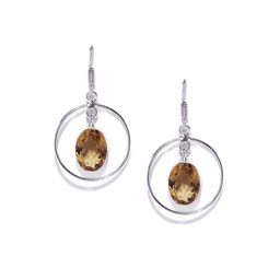 Bamboo Tree Jewels Silver-Toned & Yellow Diamond Shaped Drop Earrings-8