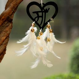 DULI Black & White Maa Dreamcatcher With Feathers Car Hanging image 1