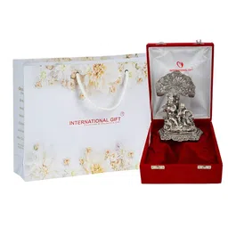 INTERNATIONAL GIFT Gold Toned Silver-Plated Radha Krishna Classic Idol Home Gift Sets-image-56