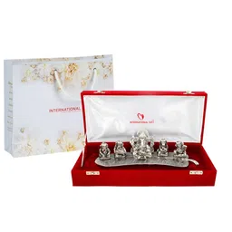 INTERNATIONAL GIFT Silver-Plated Musical Ganesh God Idol Statue With Velvet Box Gift Set-picture-28