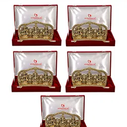 INTERNATIONAL GIFT Gold Toned Laxmi Ganesh Saraswati God Idol Statue Home Gift Sets-image-8