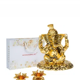 INTERNATIONAL GIFT Set of 3 Ganesh God Idol & Jyot Gift Set-image-41