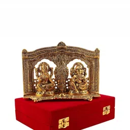 INTERNATIONAL GIFT Gold Toned Laxmi Ganesh Idol Home Gift Set-image-72