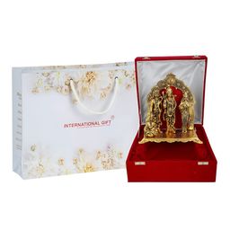 INTERNATIONAL GIFT Gold Silver-Plated Ram Darbar Idol-image-87