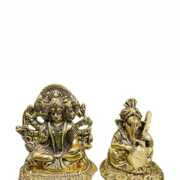 INTERNATIONAL GIFT Gold Toned 5 Mukhi Hanuman & Ganesha Idol-image-72