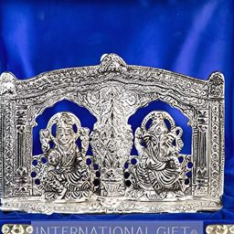 INTERNATIONAL GIFT Silver Toned Laxmi Ganesh God Idol Statue Home Gift Set-image-40