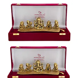 INTERNATIONAL GIFT Gold Toned Musical Ganesh Idol With Gift Box Home Gift Sets-30
