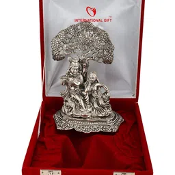 INTERNATIONAL GIFT Silver Toned Radha Krishna Brass Showpiece With Velvet Box-image-76
