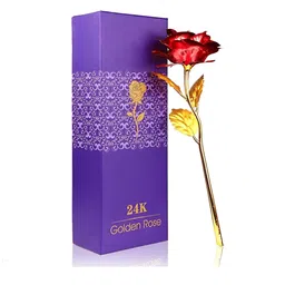 INTERNATIONAL GIFT Red Rose Flower With Leaf With Gift Box-image-79
