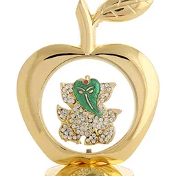 INTERNATIONAL GIFT Gold-Toned Textured Ganesh Brass Showpiece-1