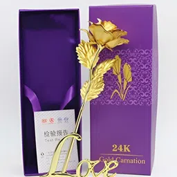 INTERNATIONAL GIFT Gold Toned Rose Flower With Leaf With Love Shape Home Gift Sets-image-64