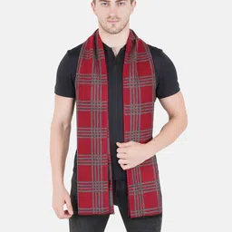 MUFFLY Red & Grey Checked Reversible Mufflers-image-32