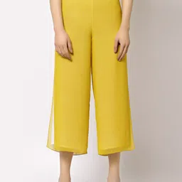 OFFICE & YOU Women Georgette Palazzos with Slit-picture-48