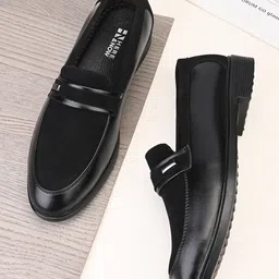 HERE&NOW Men Round Toe Slip-On Loafers Shoes-image-48