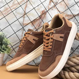ASTEROID Men Colourblocked Suede Sneakers-image-24